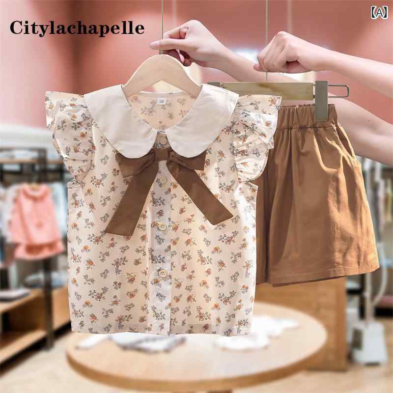 キッズ ウェア セットアップ 子供服 サマー スーツ ガールズ 軽量 薄手 子供 おしゃれ ドット ガールズ 2点 セット