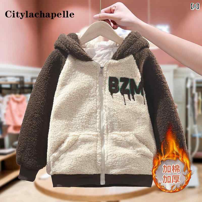 キッズ アウター 子供服 ガールズ 秋冬 ジャケット新 子供 厚く 暖かい フード付き ウール セーター