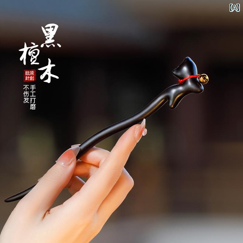 かんざし おしゃれ ヘア アクセサリー 髪留め 猫 子供 ヘアピン レトロ ガールズ 秋冬 馬顔スカート 漢服 かわいい ヘアピン 中華風