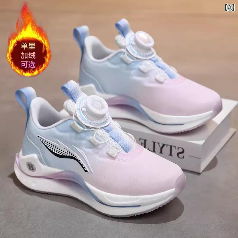 シューズ スポーツ 運動靴 ガールズ用 ベルベット 秋冬用 暖かい カジュアル 子供用 コットン 中学生以..