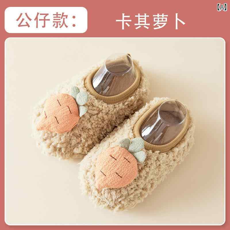 秋冬 ミュート ソフト ソール 大人 キッズ 屋内 冷却 裏起毛 厚手 暖かい 大人 親子 赤ちゃん 歩行訓練 ソックス
