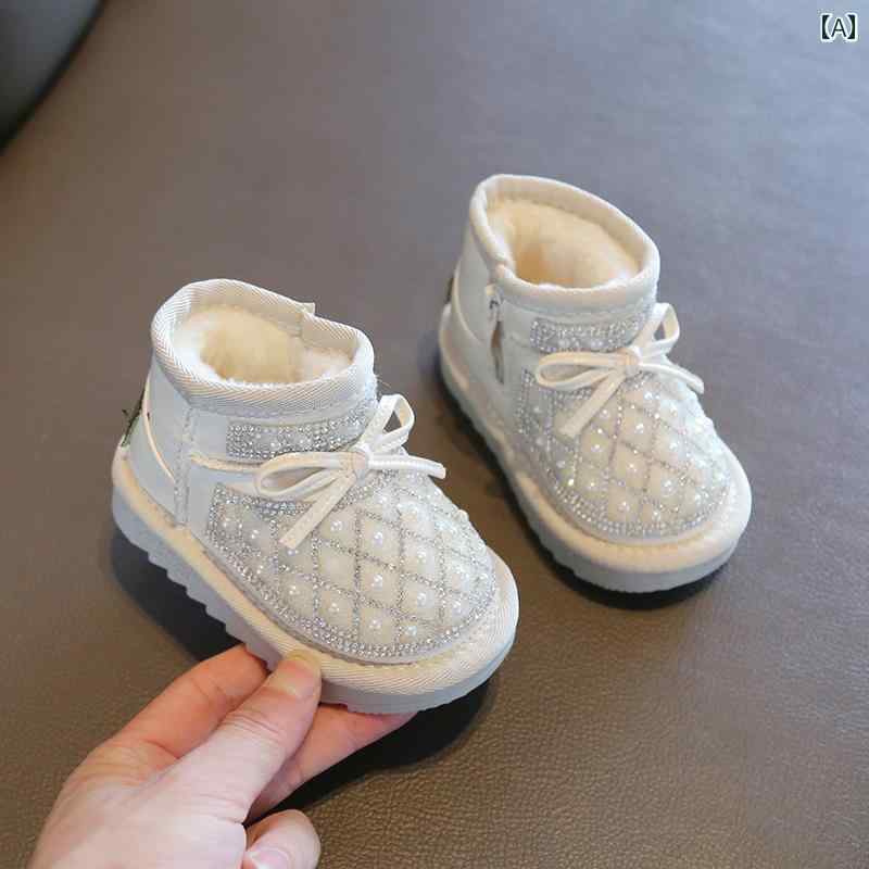 靴 スノーブーツ キッズ 女の子 秋冬 暖かい 綿靴 女児 赤ちゃん ショート ブーツ 赤ちゃん 幼児 子供靴 ベルベット 子供靴