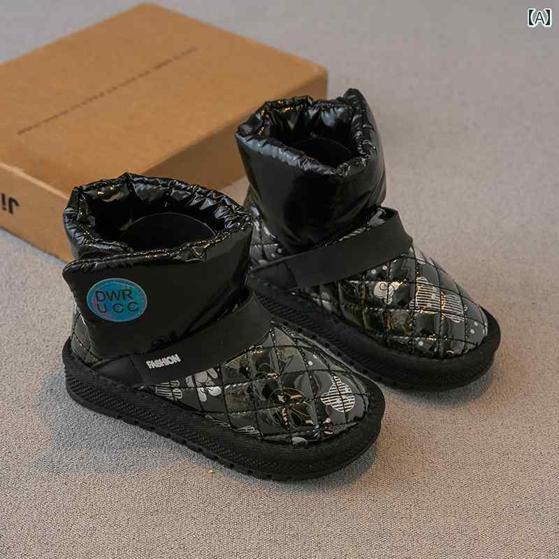 靴 スノーブーツ キッズ 子供 冬 男の子 女の子 雪靴 綿 裏起毛 厚手 大きい 綿靴 ソフト ソール