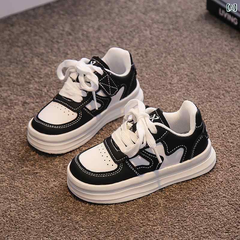 靴 子供靴 スニーカー キッズ ローカット スニーカー 春秋 パンダ 男の子 女の子 通気性 白い 小学生 ..