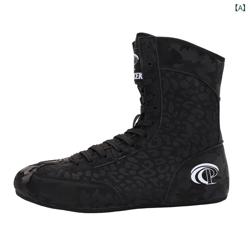 シューズ ボクシング ジムシューズ 子供用 レスリング ブーツ プロ トレーニング コンテスト ファイティング ハイ カット ジム メンズ レディース