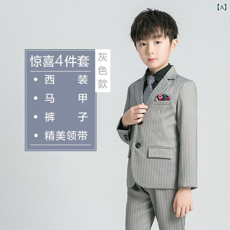 ドレス 子供用 スーツ フラワーガール 秋冬 ベルベット ボーイ スーツ 小さい 男の子 ピアノ パフォーマンス スーツ ホスト