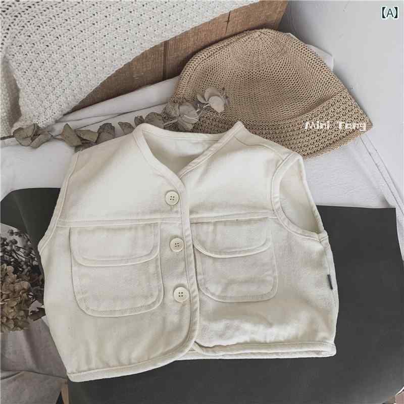 子供服 クール スタイリッシュ 韓国 ユニセックス 子供 作業着 ベスト 秋 かわいい ドット メンズ レディース ベビー ベスト