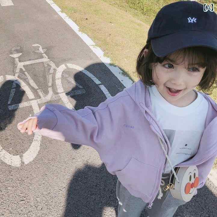 コート トップス ジャケット ガールズ 春秋 キッズ ウェア 1歳 赤ちゃん ガールズ 韓国 フード カーディガン