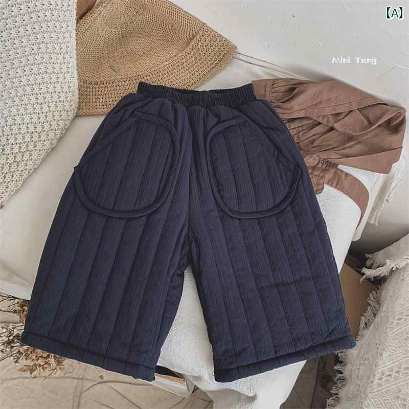 パンツ 子供服 ソフト 韓国 子供用 裏起毛 オールド コットンパンツ 男の子 女の子 ベビー用 暖かい キ..