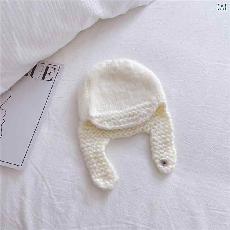 子供服 アクト 韓国 子供用 柔らかい 長い 髪 無地 ウール 帽子 メンズ レディース用 ベビー ニット 耳 帽子