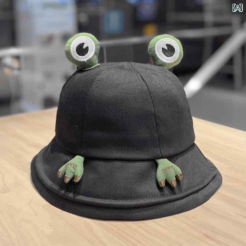 帽子 レディース かわいい カエル 釣り帽子 韓国 サンシェード 日焼け防止 親子 子供用 バケット ハット