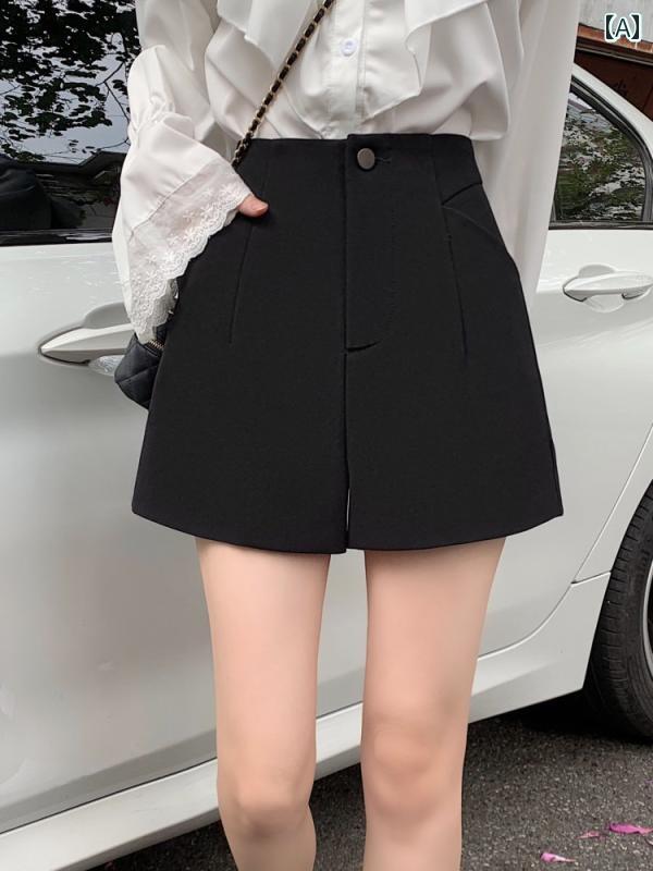 パンツ スーツ ショート 秋冬 ウール ワイド レッグ ぽっちゃり 女の子 カジュアル 茶カラー アウターウェア 黒い 小さい 子供たち お腹 カバー スリム
