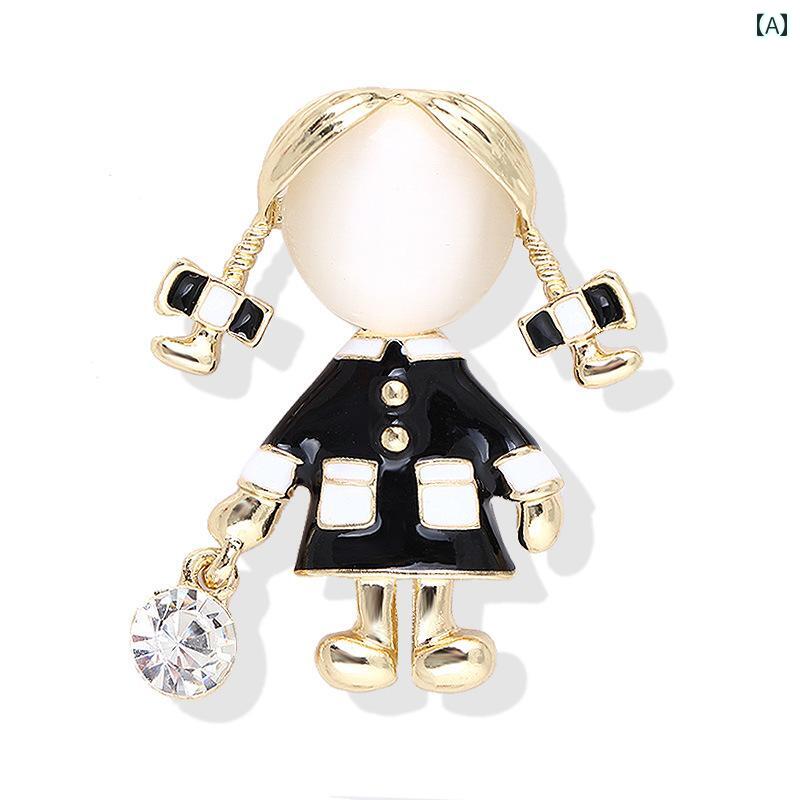 スカーフ バックル おしゃれ 韓国 かわいい ガールズ ブローチ ピグ テール キャッツアイ ブローチ 女..