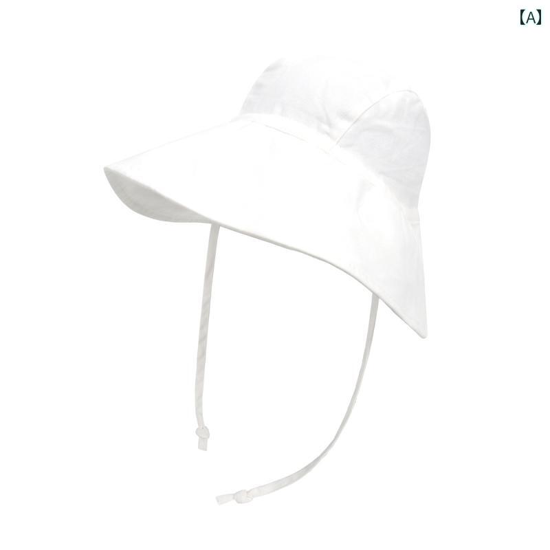 アメリカ 春夏 小さい 子供用 日よけ 帽子 ベビー 屋外 大きい つば バケット ハット 綿 リネン 通気性 速乾 日焼け防止 帽子