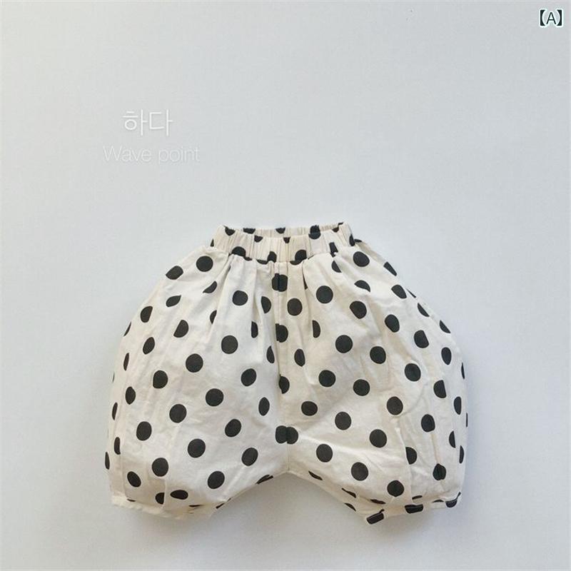 パンツ 子供服 かわいい ドット コントロール 韓国 子供用 カボチャ 夏 メンズ レディース 赤ちゃん 綿..