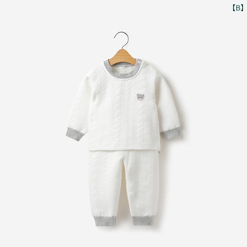 子供用 サーマル 下着 セット キルティング 厚み 男の子 女の子 秋服長 ズボン ベビー ホーム 服 春秋冬 2