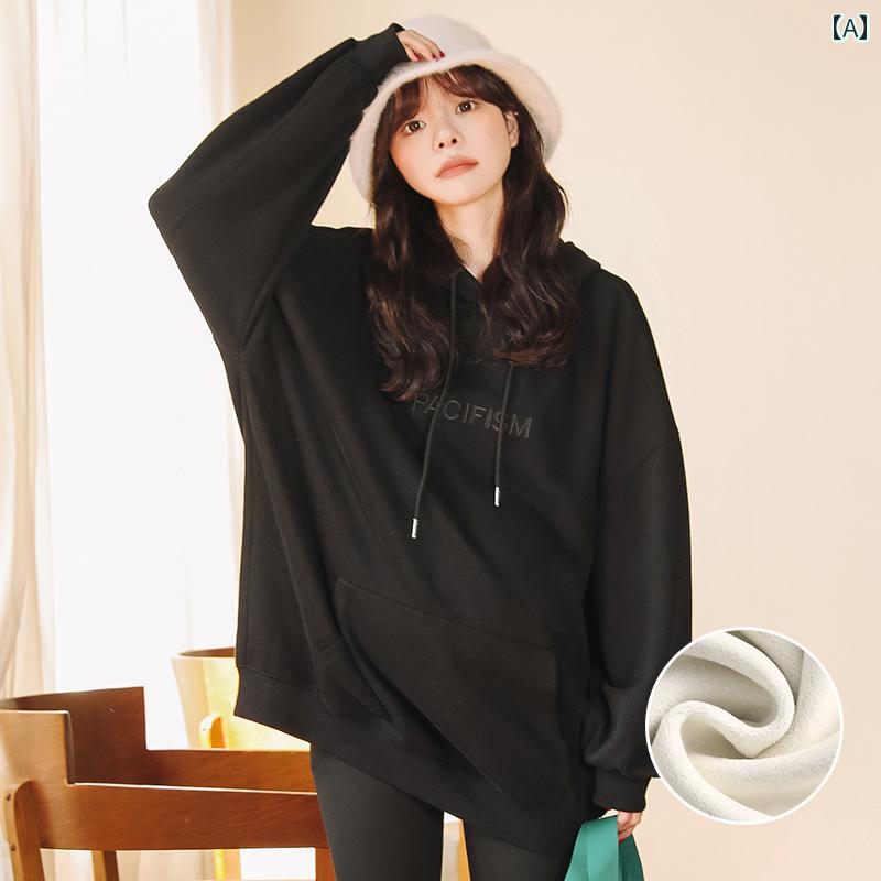 トップス ジャケット マタニティ トレーナー 秋冬 ベルベット 厚手 ミドル丈 お尻 カバー 暖かい カジ..