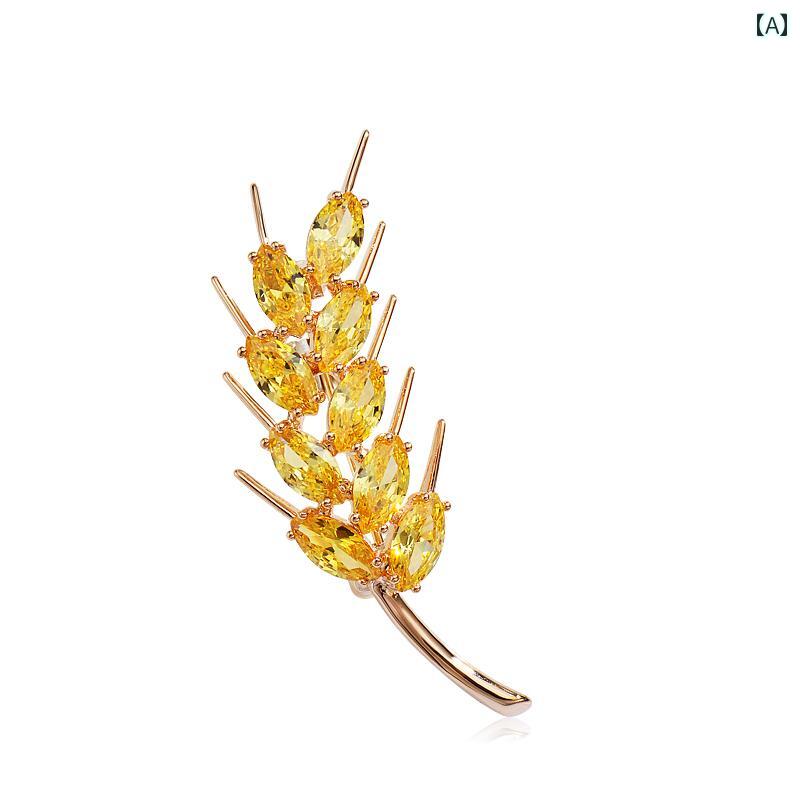 ブローチ セレモニー おしゃれ レディース 小麦 耳 露出 防止 バックル ハイエンド コサージュ スーツ ..