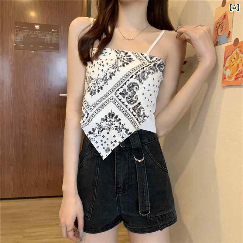 トップス レディース ベスト キャミソール かわいい カシュー フラワー 小さい キャミソ 女性 夏 スタイリッシュ 魅惑的 チューブ