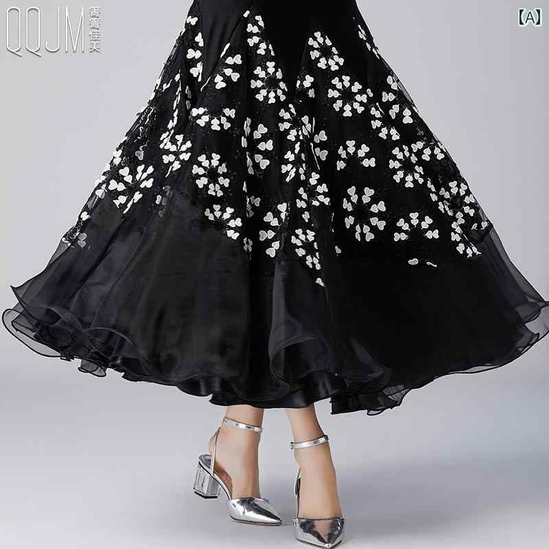 スカート レディース モダン ダンス 女性 ワイド スイング ボトムス スクエアダンス 衣装 ワルツ 社交 ダンス ロング