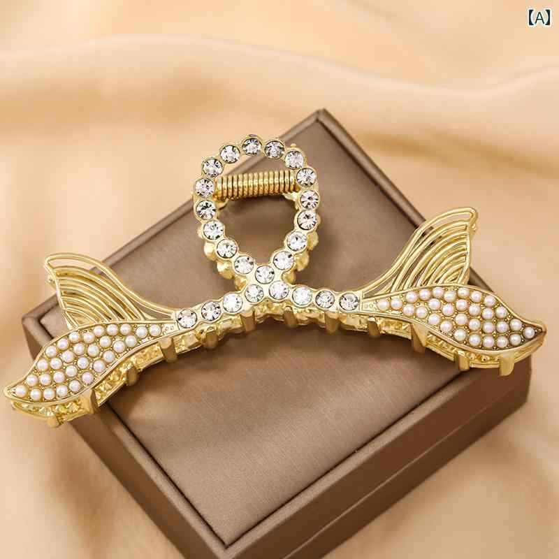 Rakuten - ヘア クリップ おしゃれ ヘア アクセサリー バンスクリップ 複数 ヘアピン レディース ヘアピン 後頭部用 ヘア グラバー 大きい シャーク クリップ