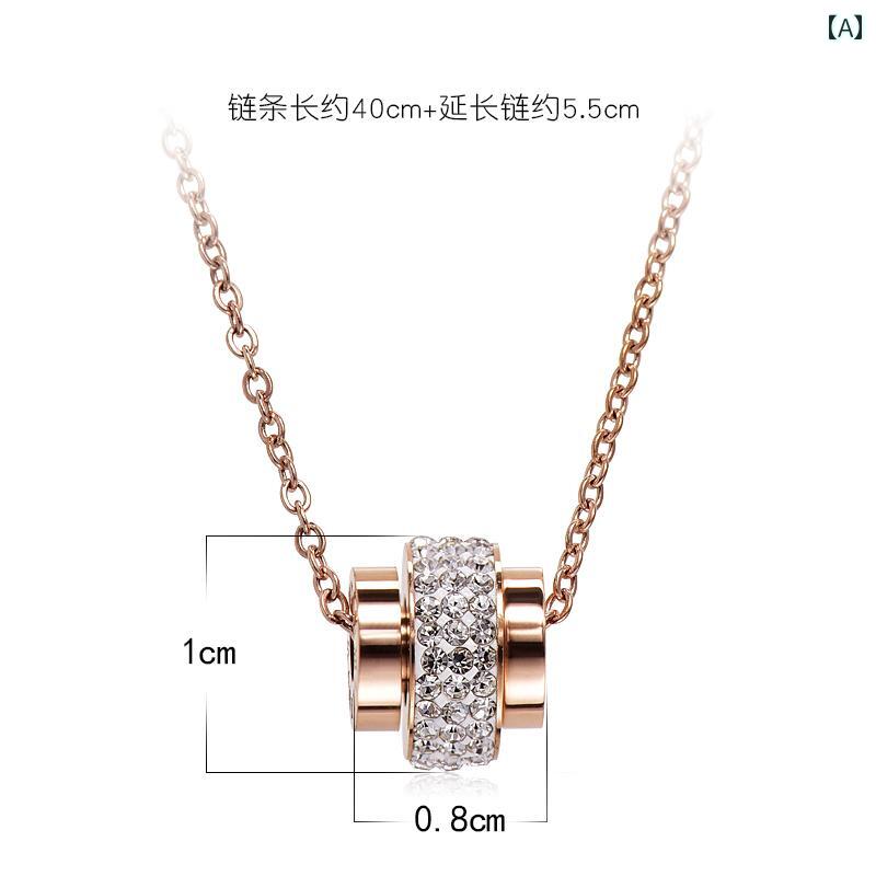 ペンダント ネックレス レディース ワンポイント アクセサリー チタン鋼 小さい ウエスト 鎖骨 チェー..