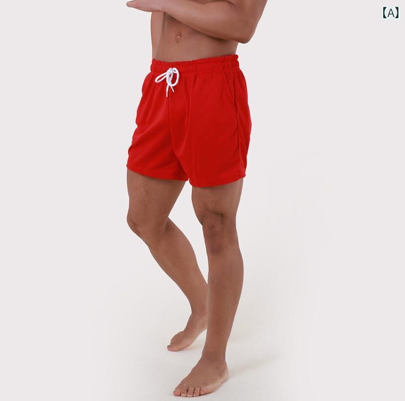 パンツ ショート メンズ アメリカン ショーツ 速乾 ランニング 夏 膝丈 レッド スポーツ ランニング バスケットボール フィットネス トレーニング