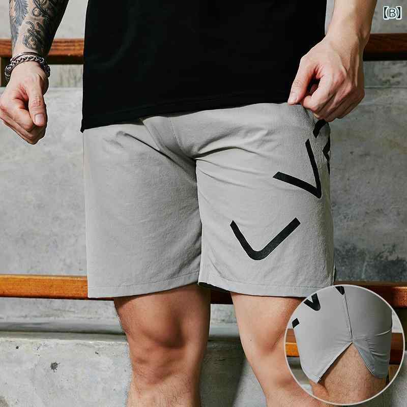 パンツ フィットネス メンズ マッスル スポーツ フィットネスショーツ 45フィート 夏 ランニング トレーニング 裏地 速乾 通気性 ミディアム カジュアル