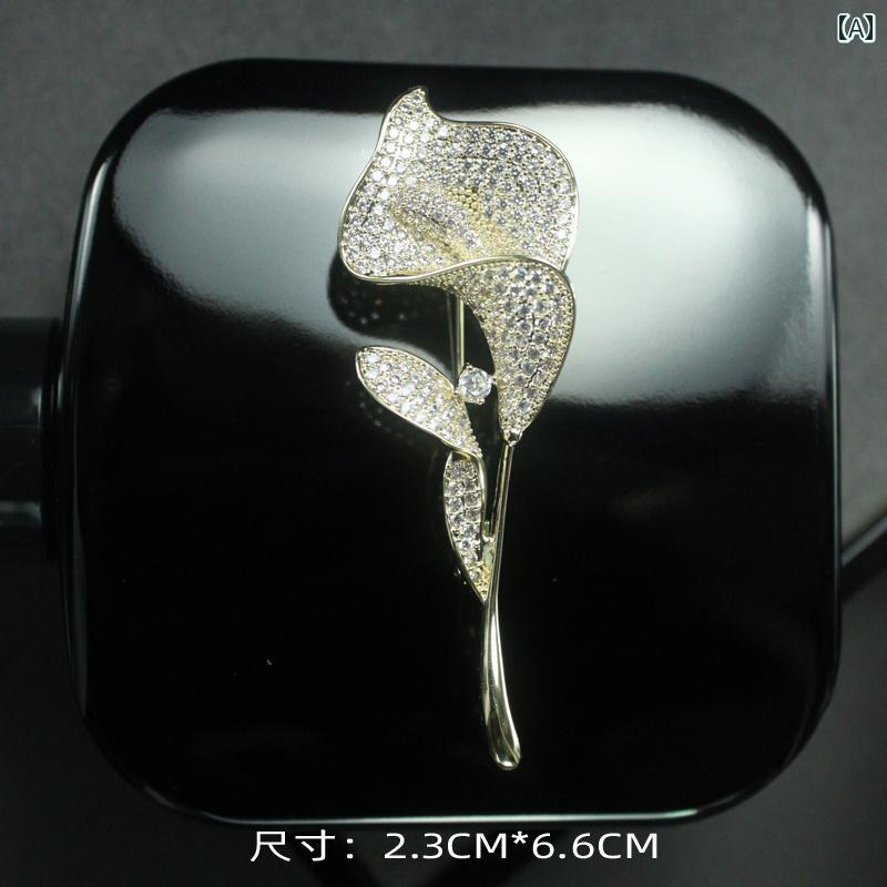 ブローチ レディース おしゃれ 上品 フォーマル セレモニー チューリップ 高級感 アクセサリー ギフト スーツ エレガント コサージュ