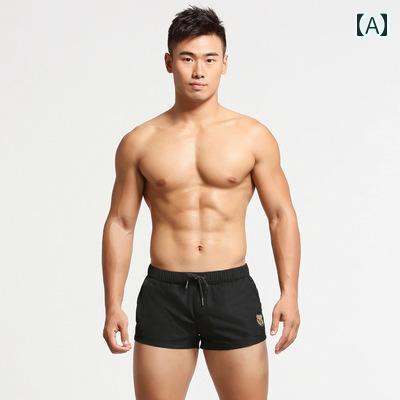 パンツ スポーツ マッスル メンズ 夏 裏地 二分丈 三分丈 ショーツ 水泳 ビーチ フィットネス スポーツ ランニング 速乾 軽量
