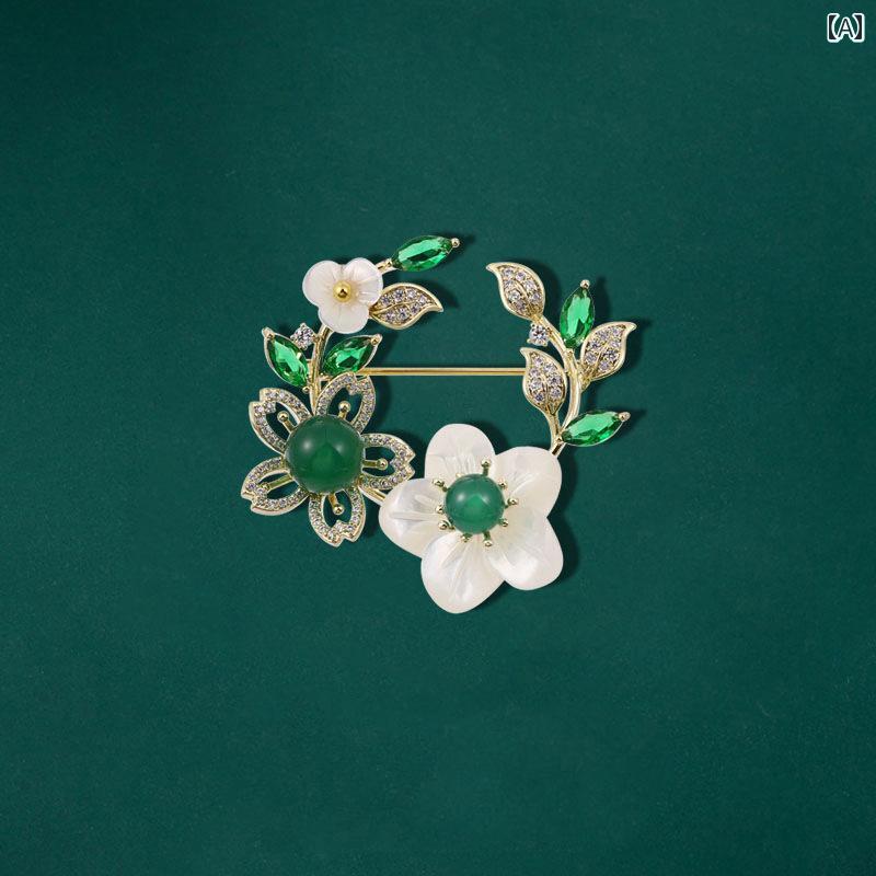 Other - ブローチ 上品 セレモニー 桂 花 ブローチ ハイエンド フェミニン レトロ ハイエンド コサージュ メタル ウェディング スーツ 洋服 ピン 高級感