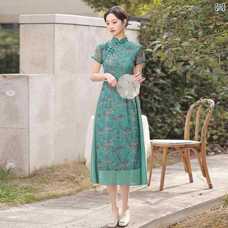 ドレス アオザイ コスプレ 民族衣装 レディース 中華風 レトロ チャイナ 上品 洗練 女の子 普段使い 日常着 ウェアラブル
