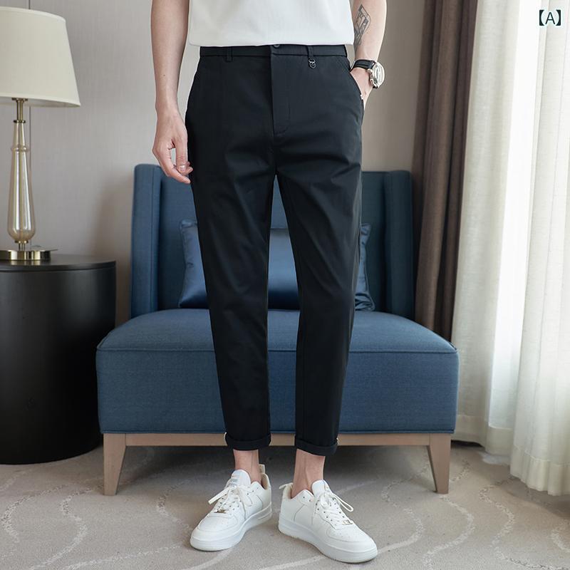 パンツ メンズ 春 オーバーオール テーパード 九分丈 裾細 九分丈 ウエスト ゴム ジュニア アイロン フリー カジュアル