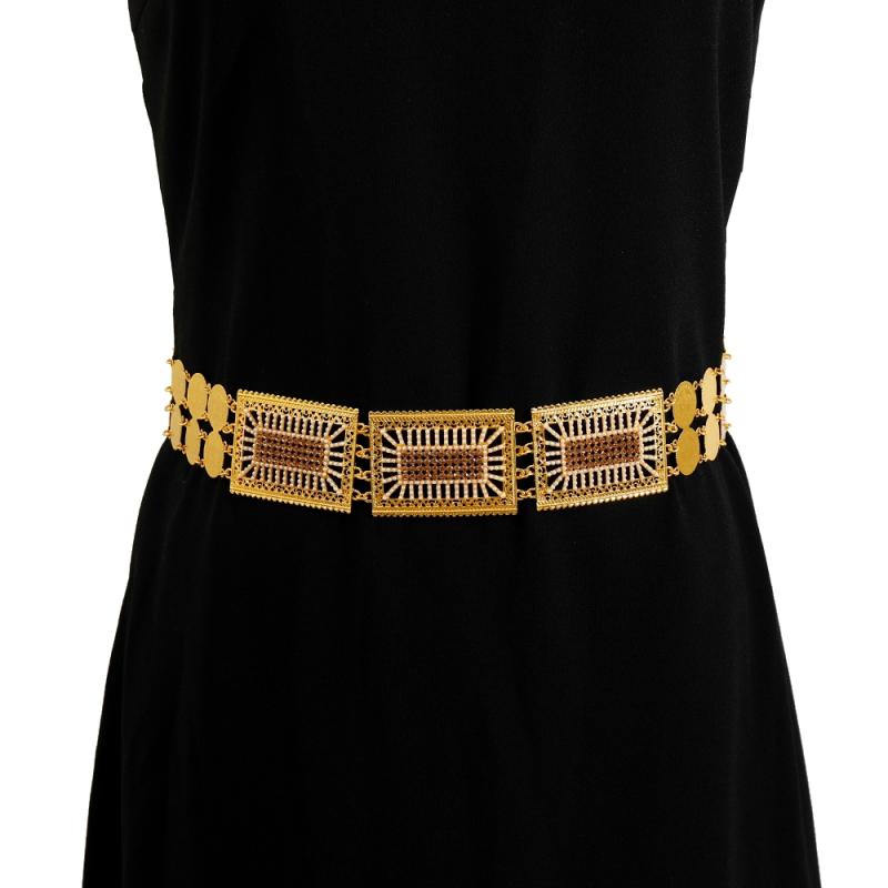 ウエスト チェーン ベルト レトロ エスニック ゴールドメッキ 二層 韓服 パール ウエスト チェーン 高度 ウエスト スリム スカート アクセサリー