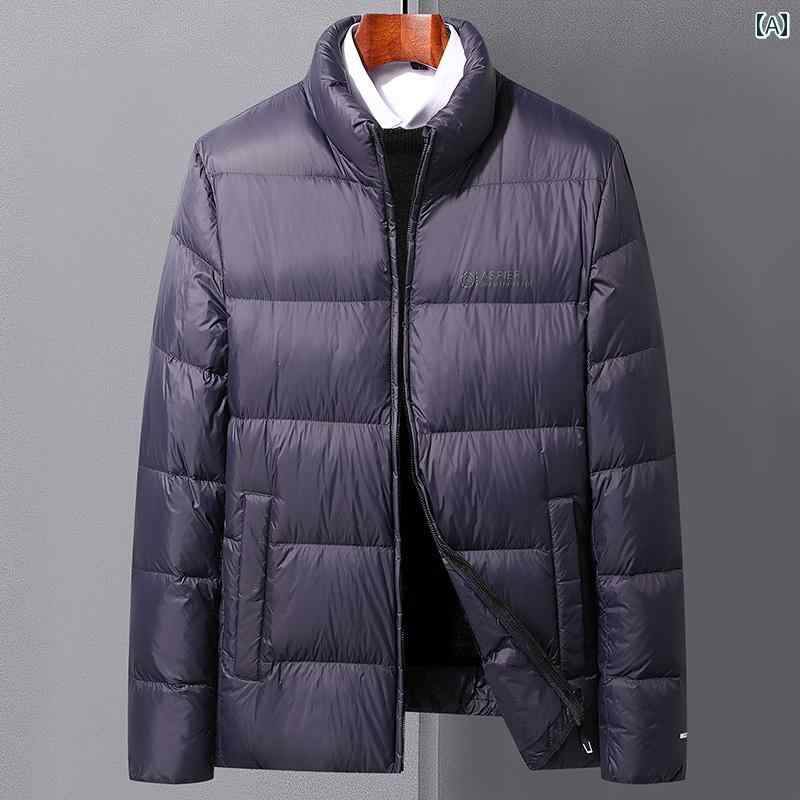 樂天商城 - ダウンジャケット ショートジャケット 厚手 暖かい シンプル スマート クール 通勤 通学 ビジネス ドライブ ショッピング メンズ