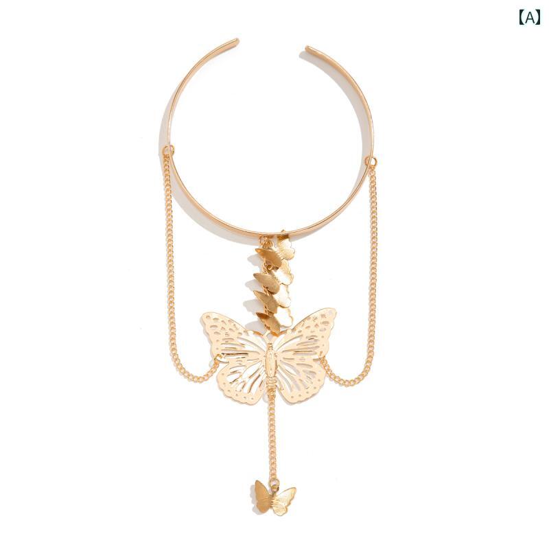 タッセル 夏 アクセサリー アームレット 腕輪 ビーチ 水着 エスニック サマーフェス ビキニ ボヘミアン メタル バタフライ アーム ブレスレット 女性 ファッション 個性的 フォト