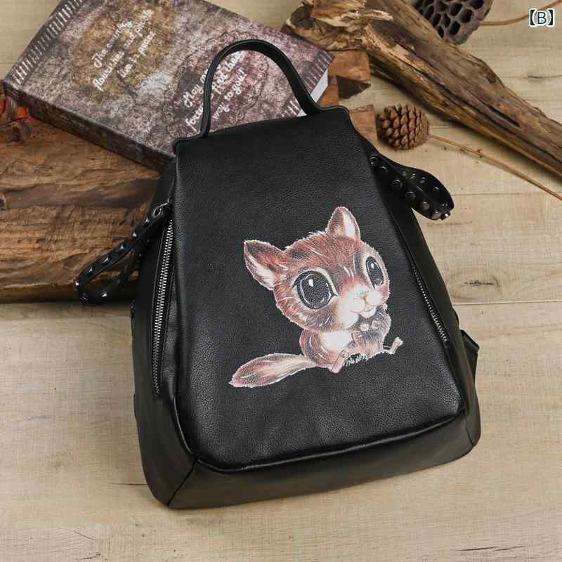 手描き リュック バッグ 牛革 ショルダーバッグ トラベル 旅行 レジャー ドライブ 買い物 カジュアル レディース レディース レトロ ストラップ ファスナー 通学