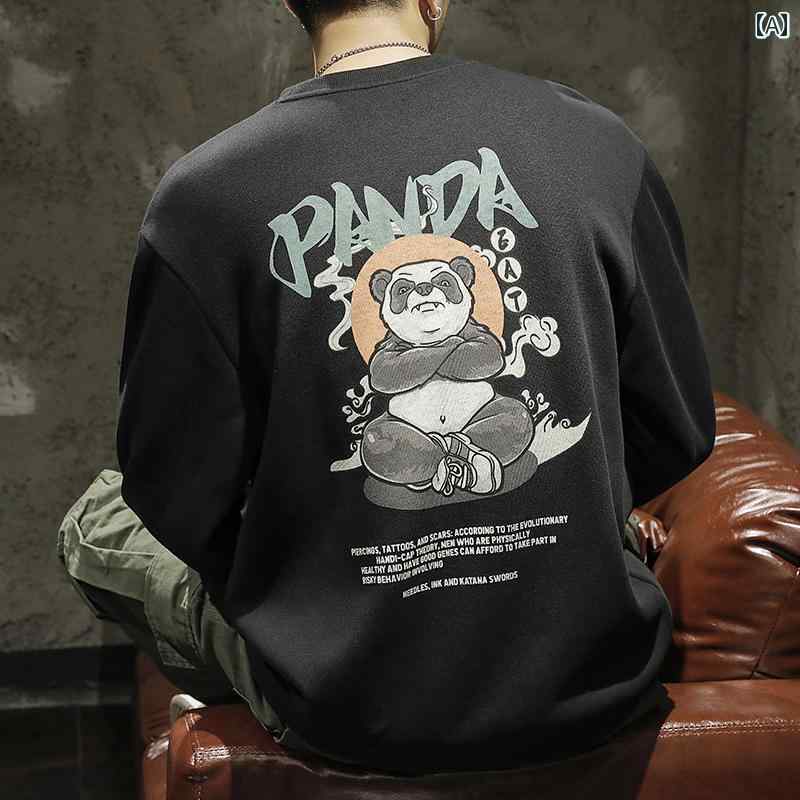 シャツ トップス バック プリントスウェット ラウンドネックプルオーバー 秋冬 マン 大きめ サイズ トレーナー 長袖