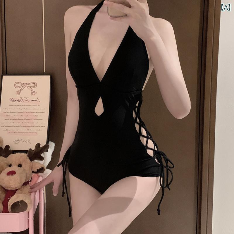 レディース 水着 おしゃれ かわいい 大人 女性 温泉 旅行 ビーチ プール リゾート サマーレジャー V ネック ストラップ 魅惑的 アメリカ スタイル ワンピース