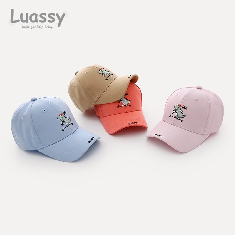 ベースボール キャップ ベビー 日よけ 帽子 春夏 男の子 女の子 ひさし付き つば広 キャップ 子供 野球帽 2～8歳 フリーサイズ コットン 韓国 アプリコット 恐竜 プリント おしゃれ