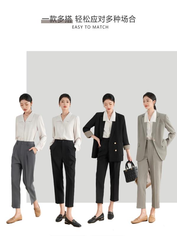 レディース ファッション トップス スーツ ズボン パンツ ロング シャツ カットソー 春 レディース 清楚 衣料品 面接 仕事 フォーマル 作業服 婦人服 大人 レディース