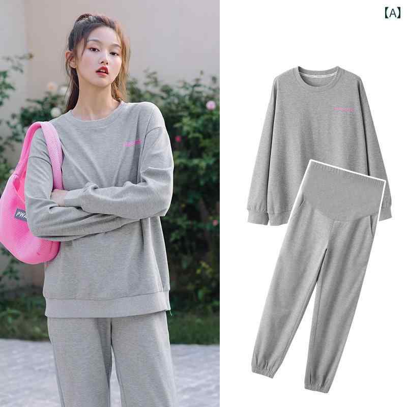 マタニティウェア 秋 スーツ 春秋 アウトドア カジュアル スポーツ スウェットシャツ マタニティパンツ..