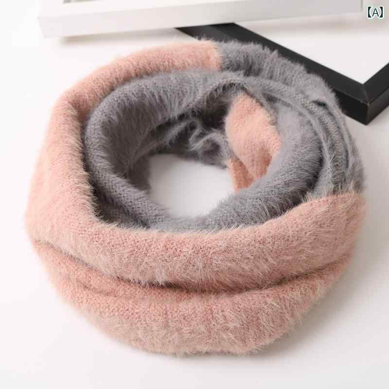 マフラー ネックウォーマー リング 冬 厚手 ぬいぐるみ 2 ステッチ ネックスカーフ 女子 韓国 学生 暖かい 首保護 ネックカバー