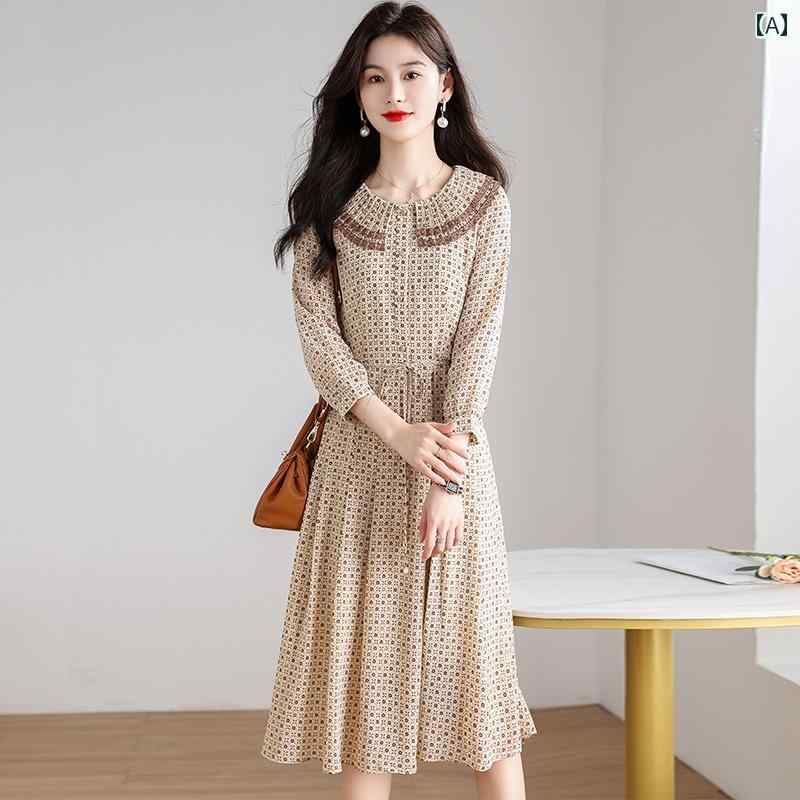レディース 春秋 花柄 ワンピース ドレス Aライン エレガント おしゃれ きれいめ イベント パーティー 結婚式 フォーマル お呼ばれ リゾートカジュアル ディナー アップ