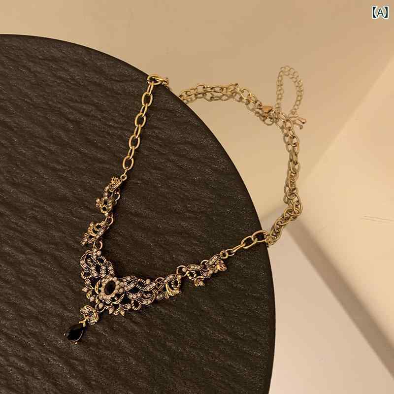 ヘイ タオ レトロ ヴィンテージ風 鎖骨 チェーンチョーカー ネックレス アクセサリー レディース