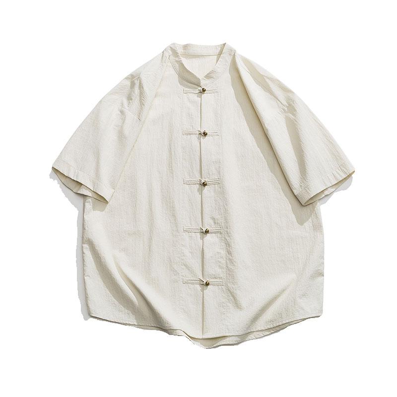 半袖 シャツ チャイニーズ メンズ ファッション トップス シャツ レトロ スーツ チャイナ風 唐装 メンズ 漢服 カジュアル 紳士 夏 メンズ