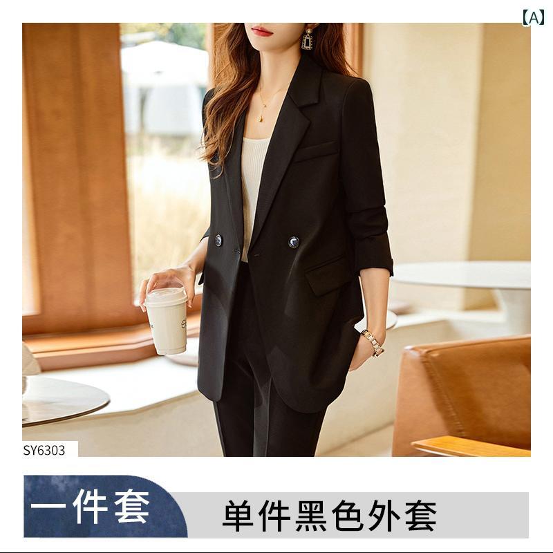 レディース ファッション フォーマル スーツ ビジネス ダブルブレスト 春秋 マネージャー 作業着 ジャケット パンツ セットアップ レディース