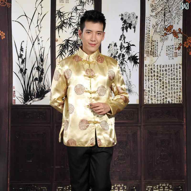 パフォーマンス 唐 メンズ 中国 結婚式 両親 衣装 中華 エスニック ステージ 貴族 演劇 伝統衣装 舞台衣装 イベント