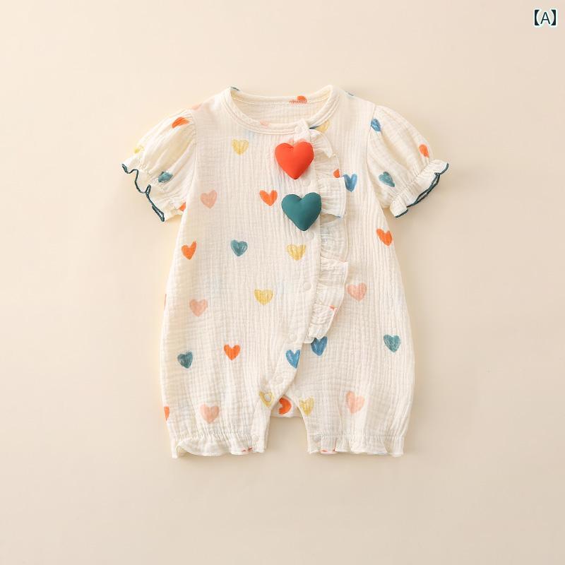 ロンパース ベビー服 夏 薄手 新生児 オールインワン ジャンプスーツ かわいい キュート ギフト 赤ちゃん 品 夏ウェア