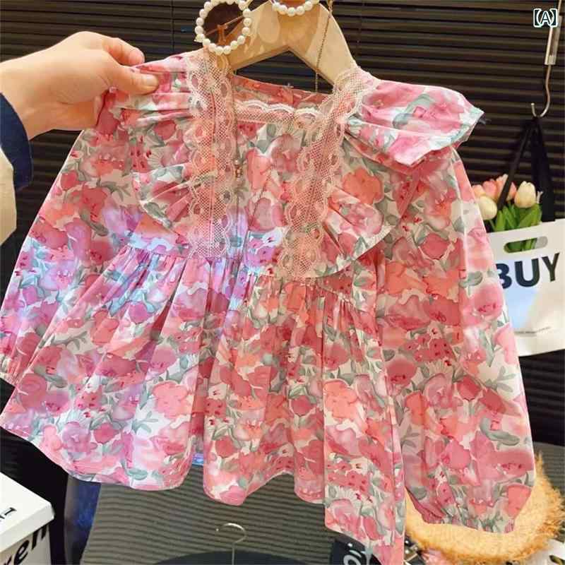 シャツ キッズ ファッション カジュアル デニム 女の子 ベビー ドール 春 ベビートップス 子供 長袖 ジ..